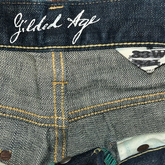 NWOT Gilded Age Straight Leg Button Fly Dark Wash Premium Denim Jeans - Picture 11 of 12